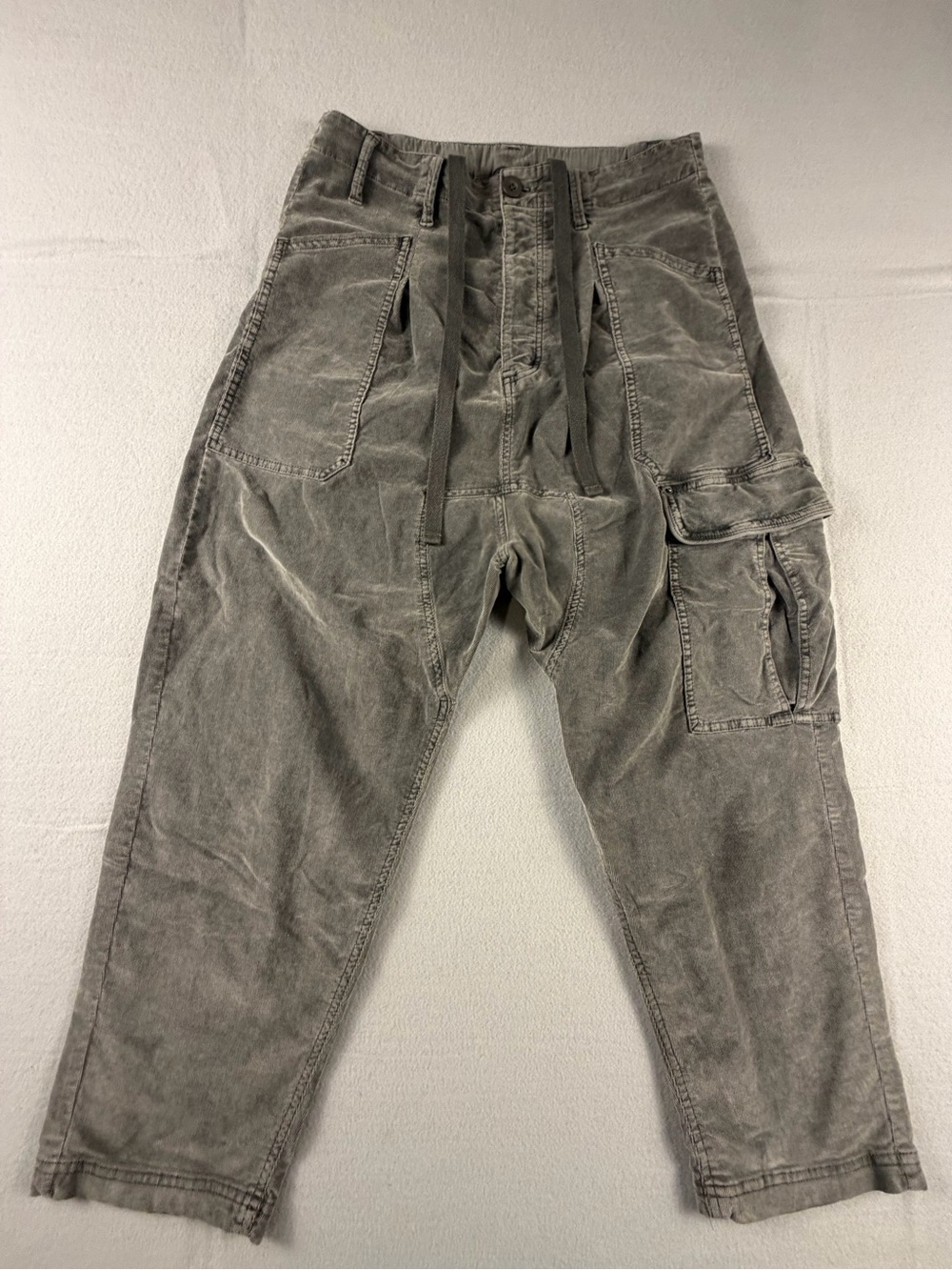 Free People Washed Gray Cargo Pants